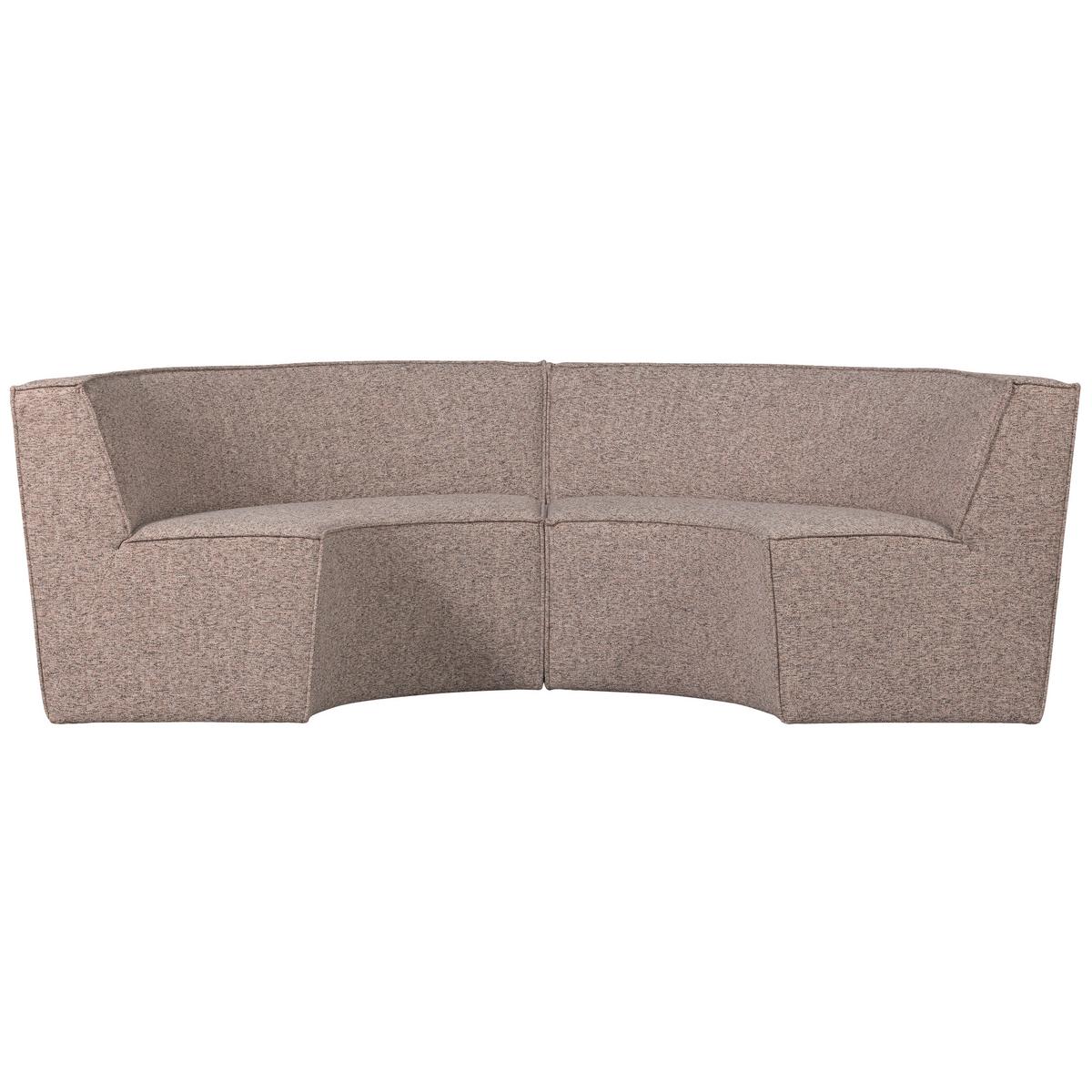 Eckbank Europa Sandfarben Webstoff - Sandfarben/Schwarz, Design, Kunststoff/Textil (262/85/131cm) - Livetastic