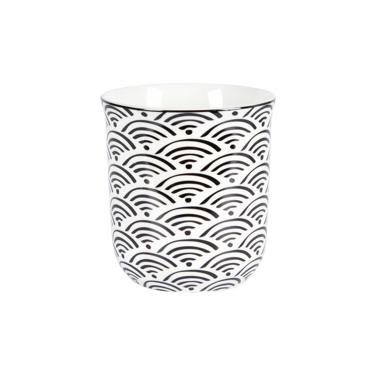 Kaffeebecher Shiva aus Porzellan ca. 300ml - Schwarz/Weiß, LIFESTYLE, Keramik (8,4/9,2cm) - Mömax