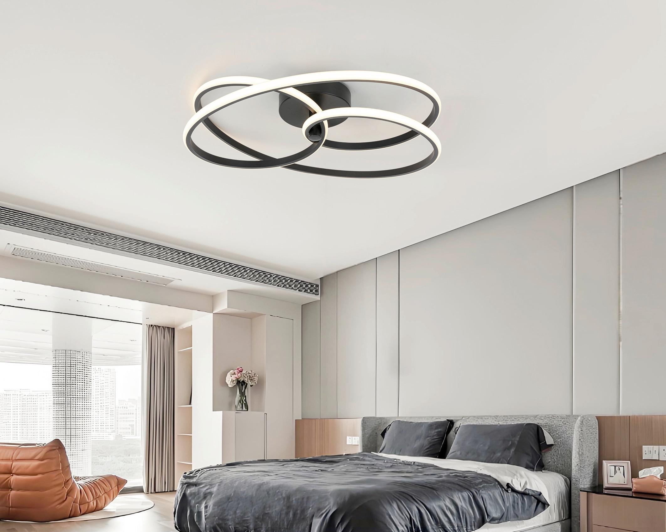 Plafonieră cu LED Mofer - negru, Modern, plastic/metal (50/13cm) - Premium Living