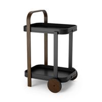 Servierwagen Schwarz/Walnussfarben - Walnussfarben/Schwarz, KONVENTIONELL, Metall (44/80/50cm) - Umbra