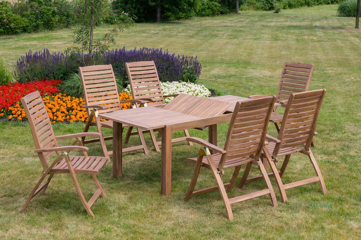 Gartentisch Paraiba Akazie ausziehbar ca. 150x74,5x90cm - Akaziefarben, ROMANTIK / LANDHAUS, Holz (150/90/74,5cm) - Gardenson