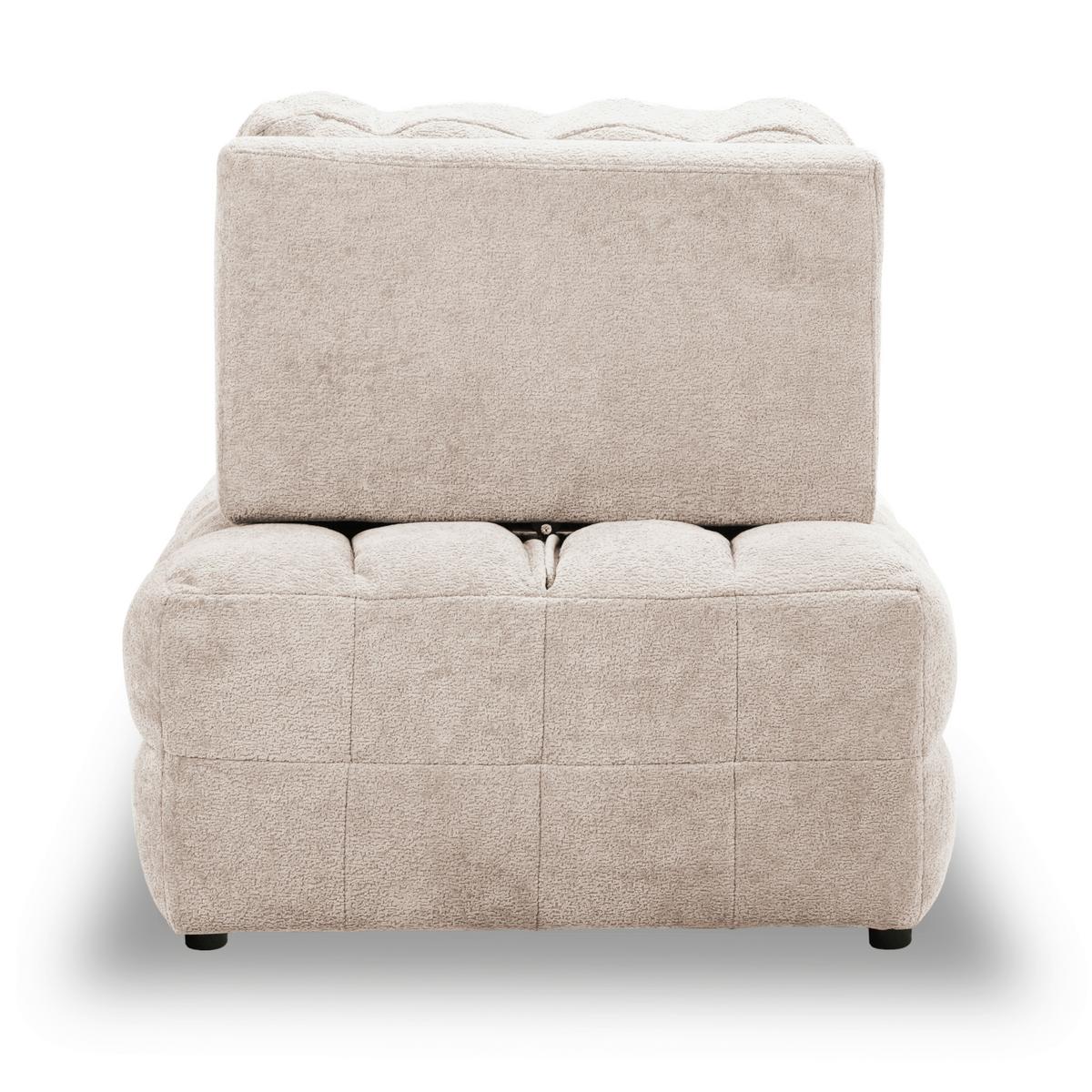 Schlafsessel Liara Webstoff Beige - Beige/Schwarz, MODERN, Holz/Textil (88/87/110cm) - Bessagi Home