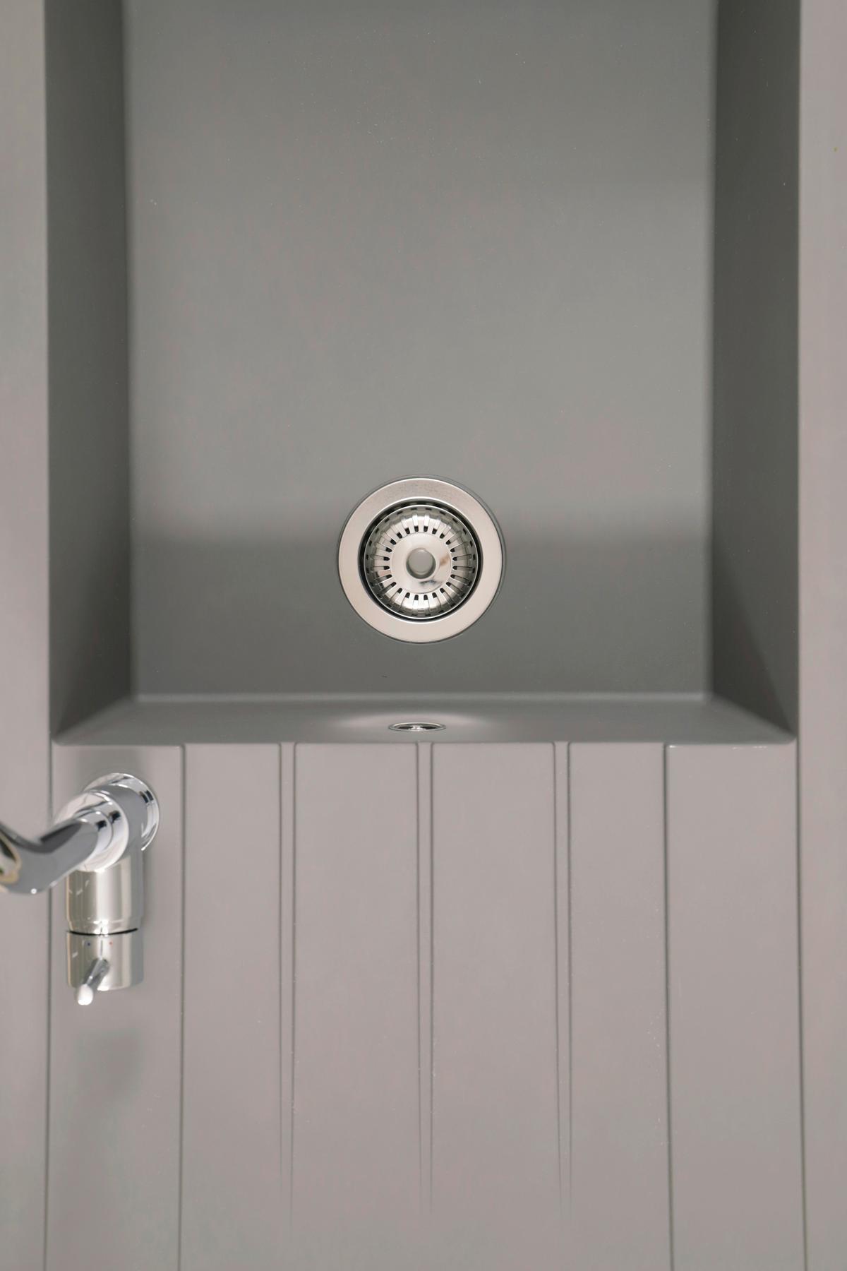 Spüle Respekta Houston 100x21x50cm Grau - Grau, Trend, Glas/Kunststoff (100/21/50cm) - Respekta