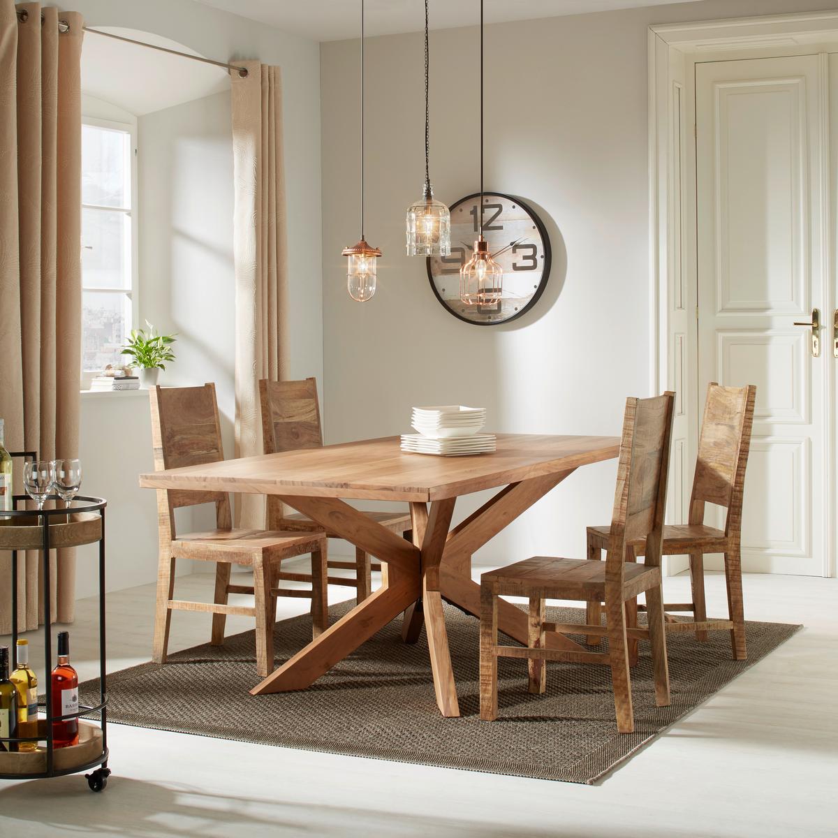 Stuhl in Naturfarben Massiv - Naturfarben, Lifestyle, Holz (45/100/52cm) - Zandiara