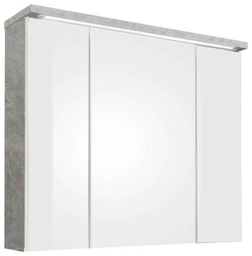SZAFKA Z LUSTREM POOL - szary, Konventionell, materiał drewnopochodny/szkło (80/69/20cm) - Livetastic