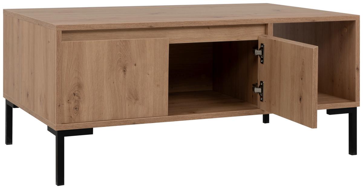 STOLIK KAWOWY KORSIKA 55B - czarny/dąb artisan, Design, materiał drewnopochodny/metal (100/60/43cm) - MID.YOU