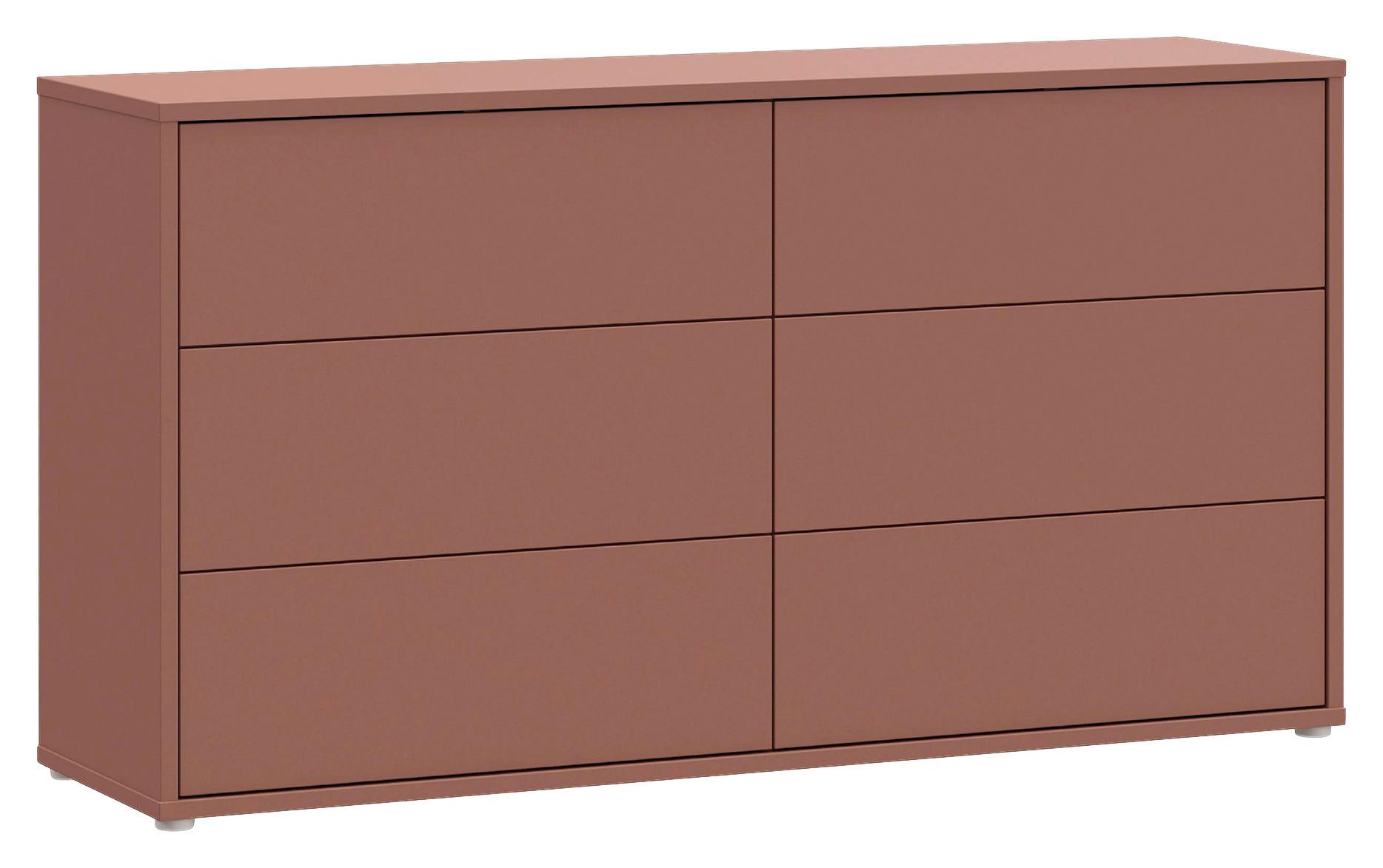 Komoda Alice, Terakota - srebrne barve/terakota, Trend, umetna masa/leseni material (155/83/42cm) - Carryhome