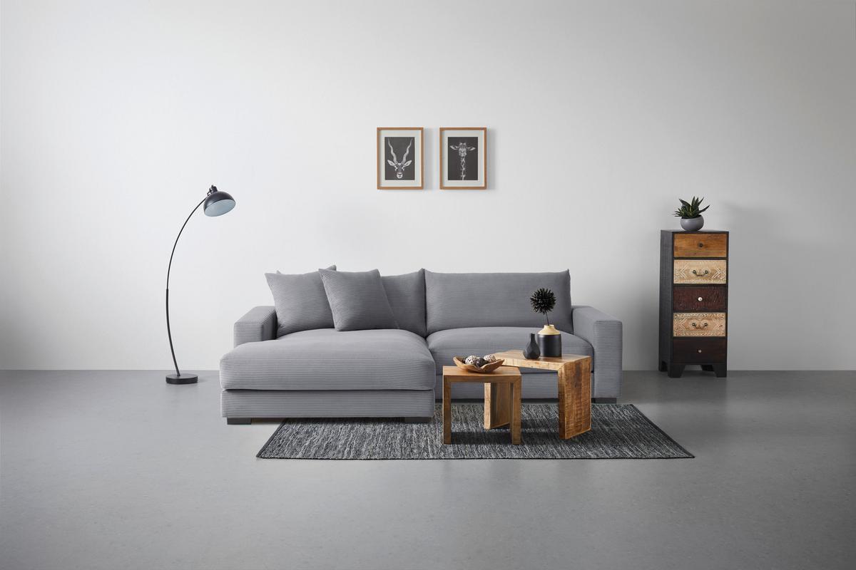 Kutna Garnitura Pedro - siva, Moderno, tekstil (180/83/265cm) - Mömax