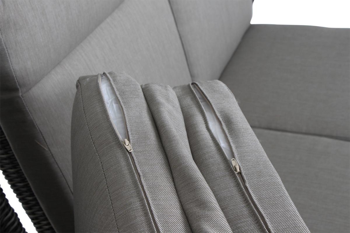 Loungegarnitur Corido Grau - Grau, Basics, Keramik/Kunststoff (72/206/103cm) - Siena Garden