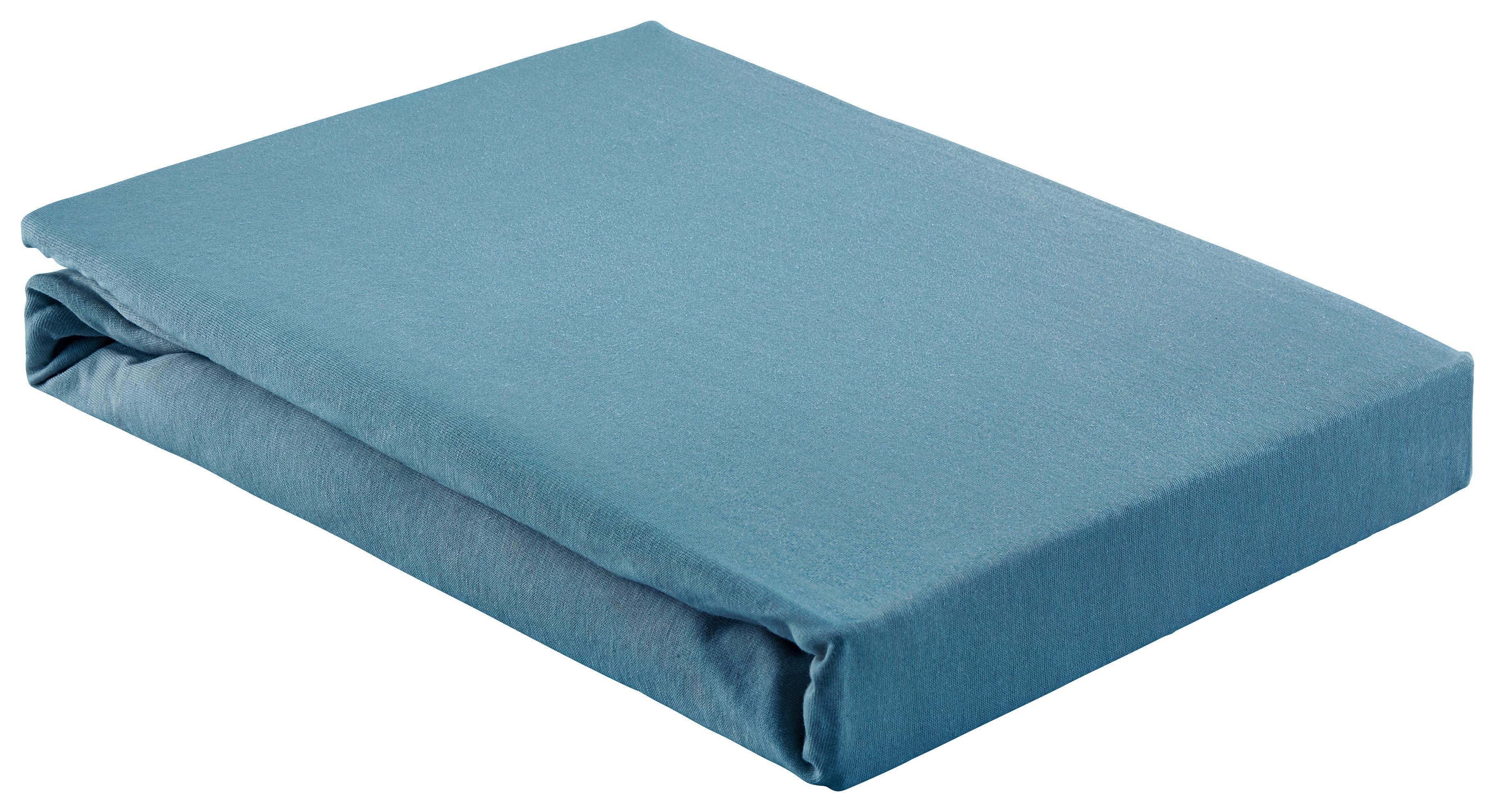 Spannleintuch Basic in Blau ca. 180x200cm - Blau, Textil (180/200cm) - Modern Living
