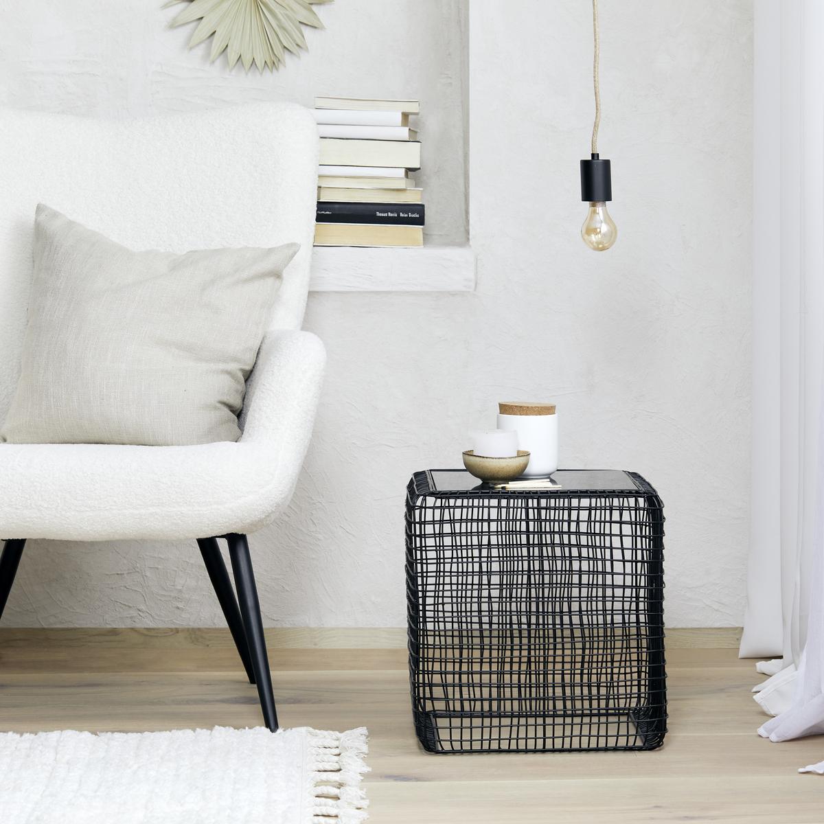 Beistelltisch Laya in Schwarz - Schwarz, LIFESTYLE, Glas/Metall (40/40/40cm) - Premium Living