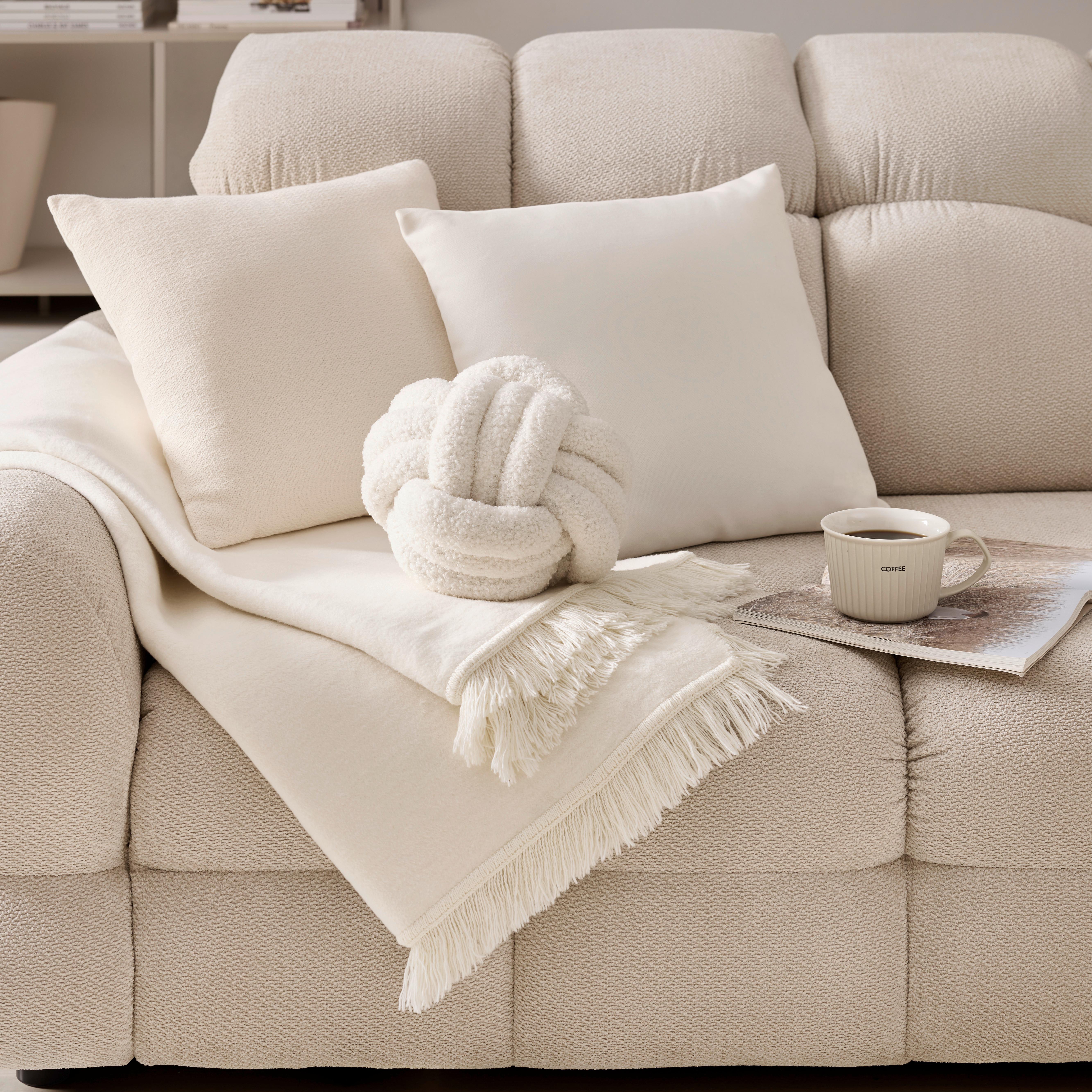 PRYDNADSKUDDE CHLOE - naturfärgad, Modern, textil (45/45cm) - Mömax