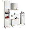 Kopalnica Landos, Bela, Hrast - bela/medeni hrast, Moderno, leseni material (124cm) - MID.YOU