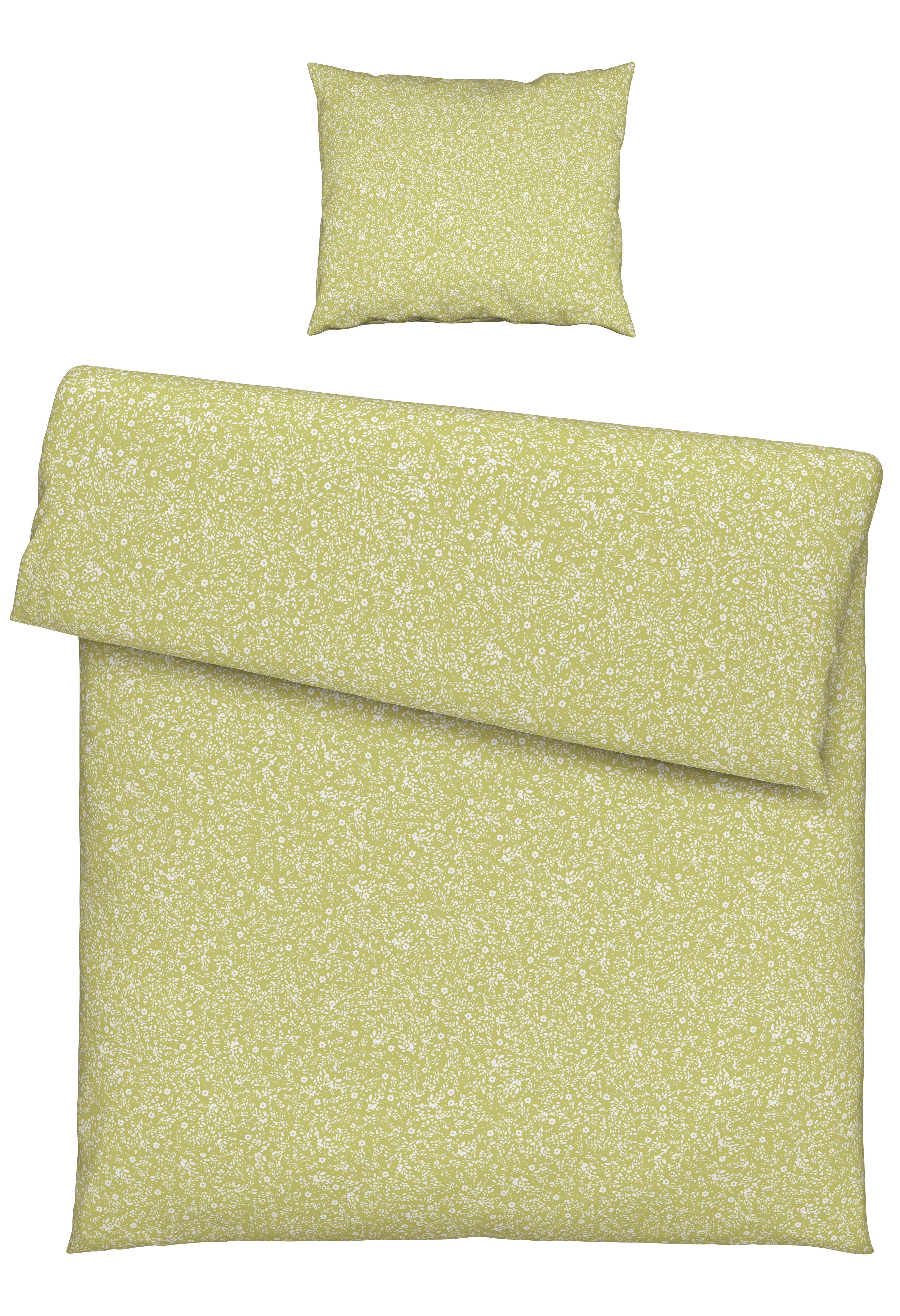 BETTWÄSCHESET BARN FLOWER - Weiss/Grün, Konventionell, Textil (160/210cm) - Modern Living