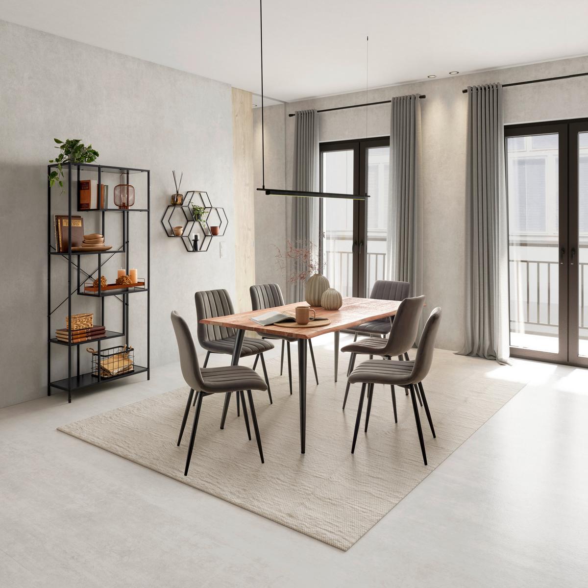 Stolica Lisa - siva/antracit, Lifestyle, metal/tekstil (45/88/56cm) - Mömax