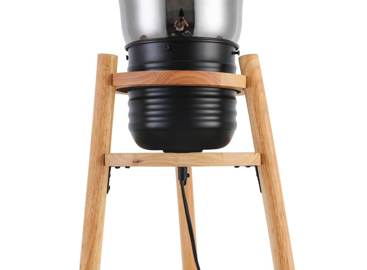 Állólámpa Bekka - natúr színű/fekete, Modern, Üveg/fém (37/33/132cm) - Bessagi Home