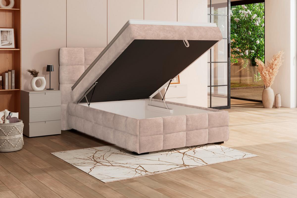 PAT BOX VEGA - bej/alb, Trend, lemn/textil (120/200cm) - Modern Living