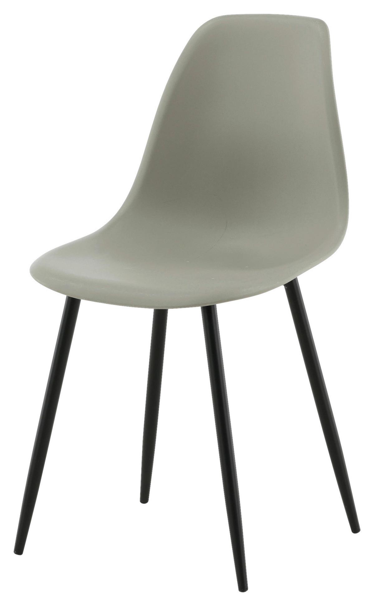 STUHL-SET POLAR - Schwarz/Grau, Design, Kunststoff/Metall (45,5/81/58cm) - Livetastic