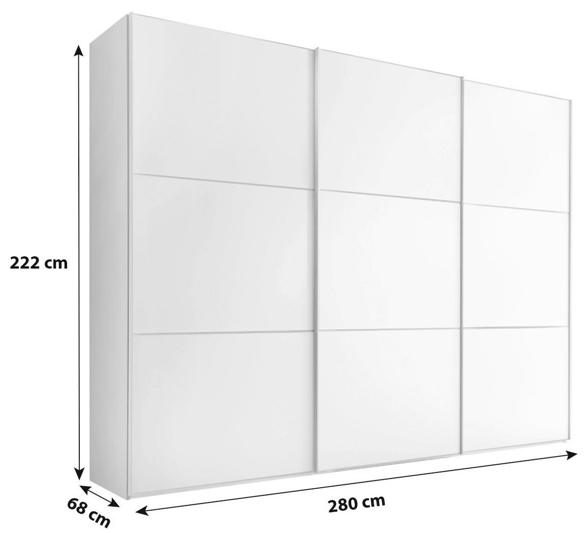 Ormar S Kliznim Vratima Includo - bijela/boje aluminija, Moderno (280/222/68cm) - Premium Living