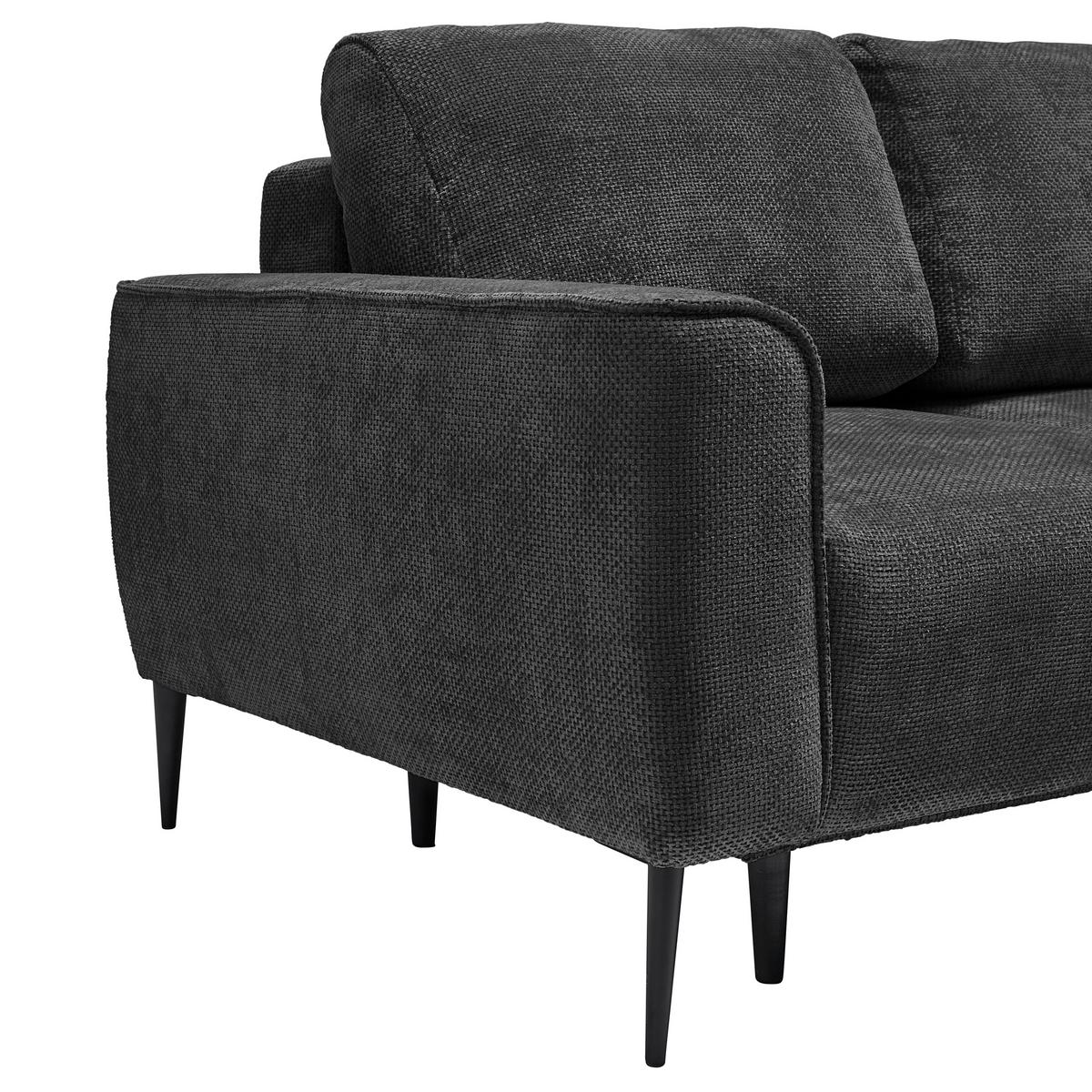 Ecksofa Custom Schwarz - Schwarz, MODERN, Textil/Metall (255/85/164cm) - Mömax
