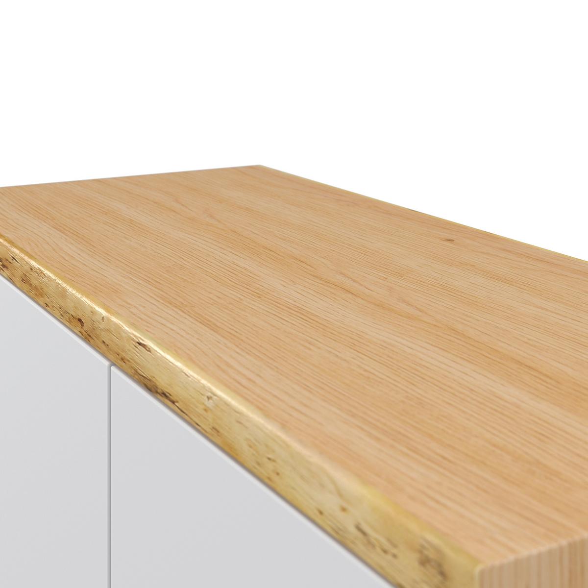 KOMMODE in weiss "Carlos" - Weiss/Eichefarben, Modern, Holz (100/122/42cm) - Bessagi Home