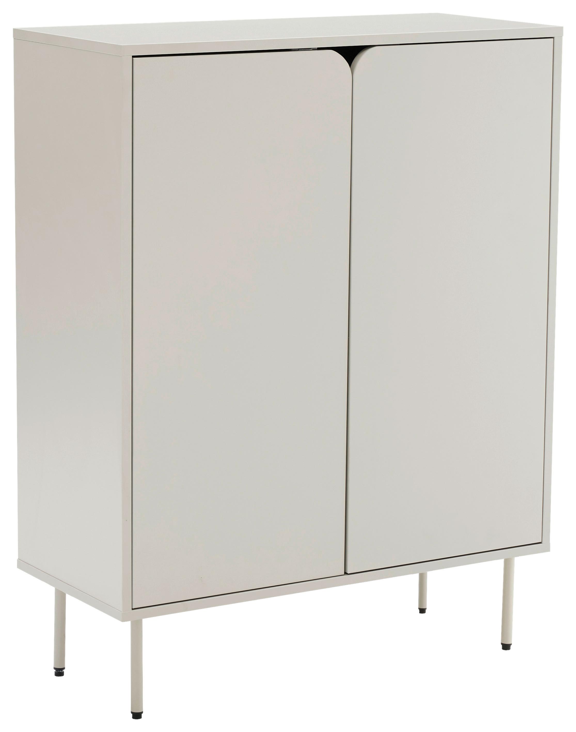 KOMODA WYSOKA MIMI - szary jedwabisty, Design, materiał drewnopochodny/metal (80/103/35cm) - Xora