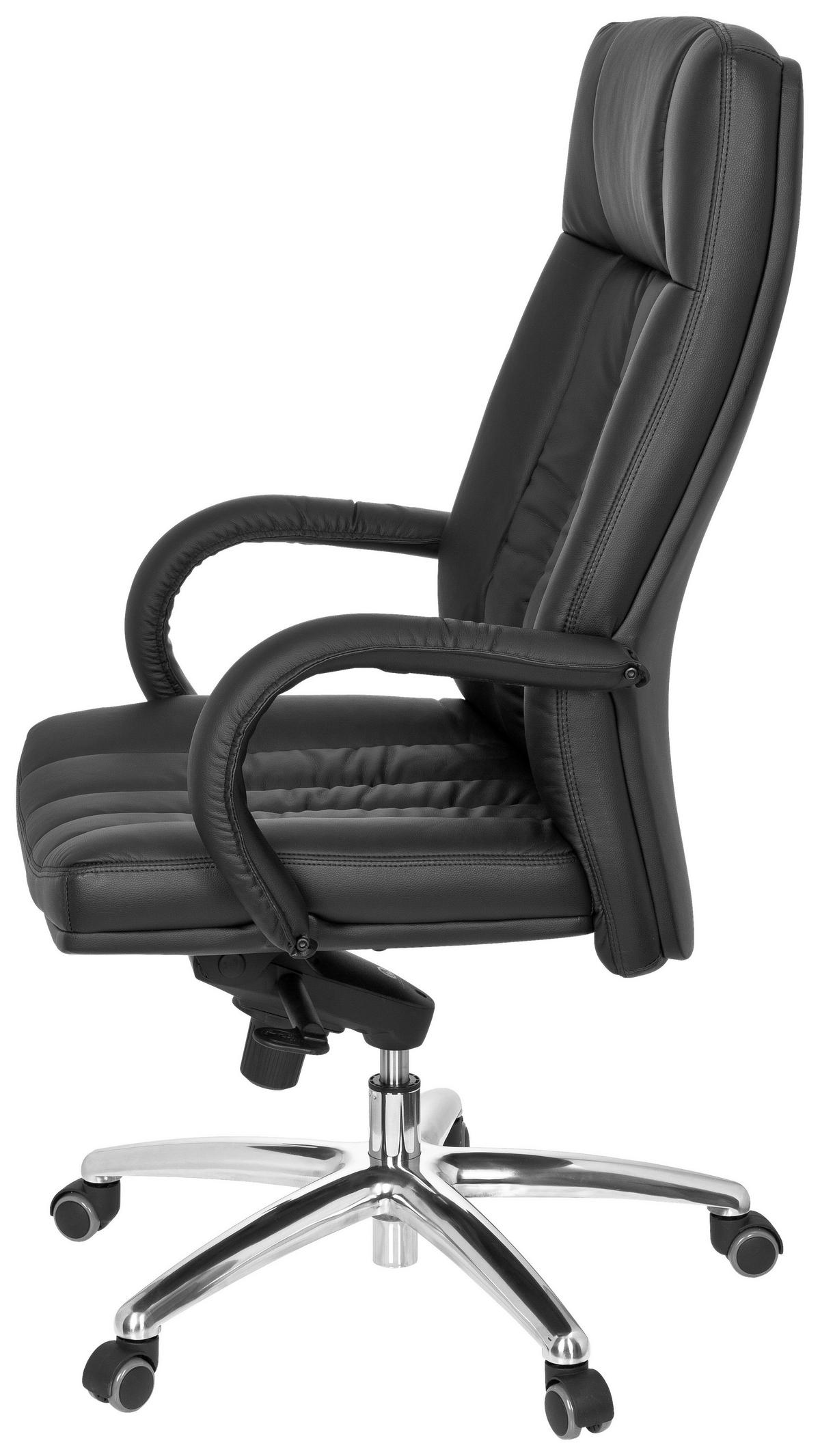 Pisarniški Stol Xxl G 300, Črna - srebrne barve/črna, Basics, kovina/umetna masa (62/129/50cm) - MID.YOU