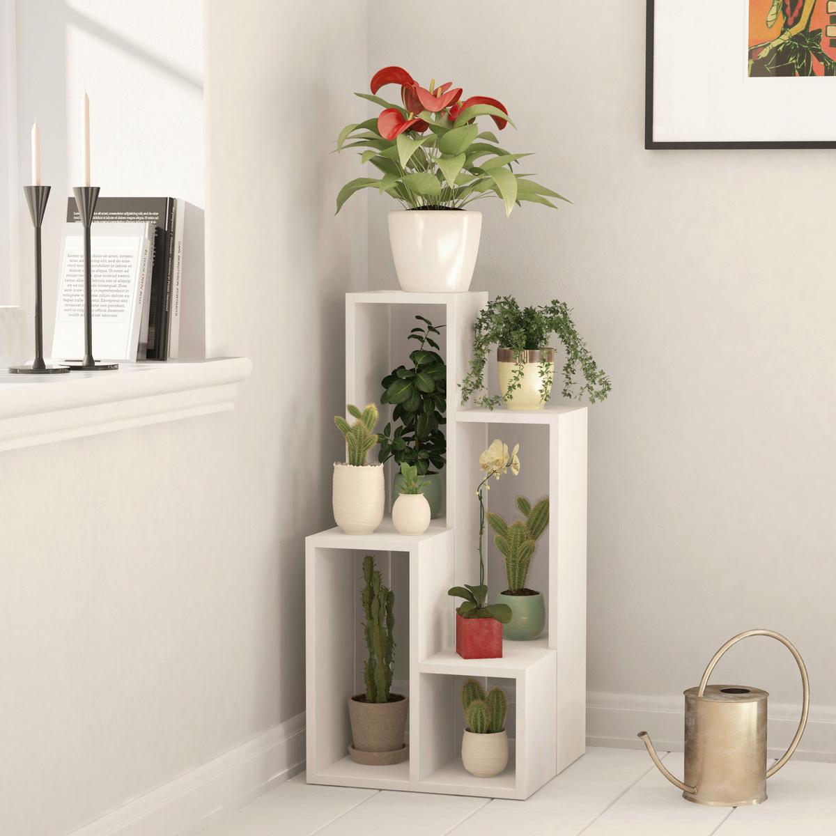 Regal Sule - bela, Design, leseni material (42/89/20cm) - Livetastic