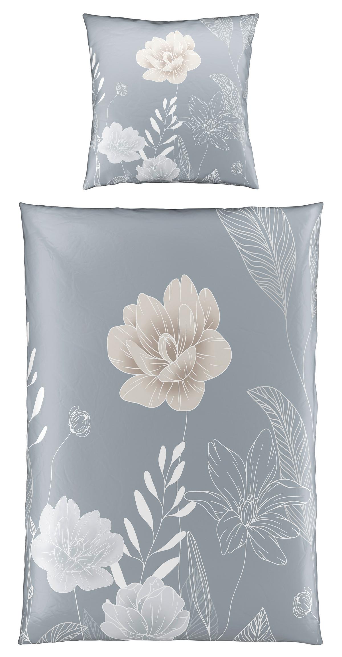 Bettwäsche Nala Grau ca. 135x200cm - Grau, ROMANTIK / LANDHAUS, Textil (135/200cm) - Mömax