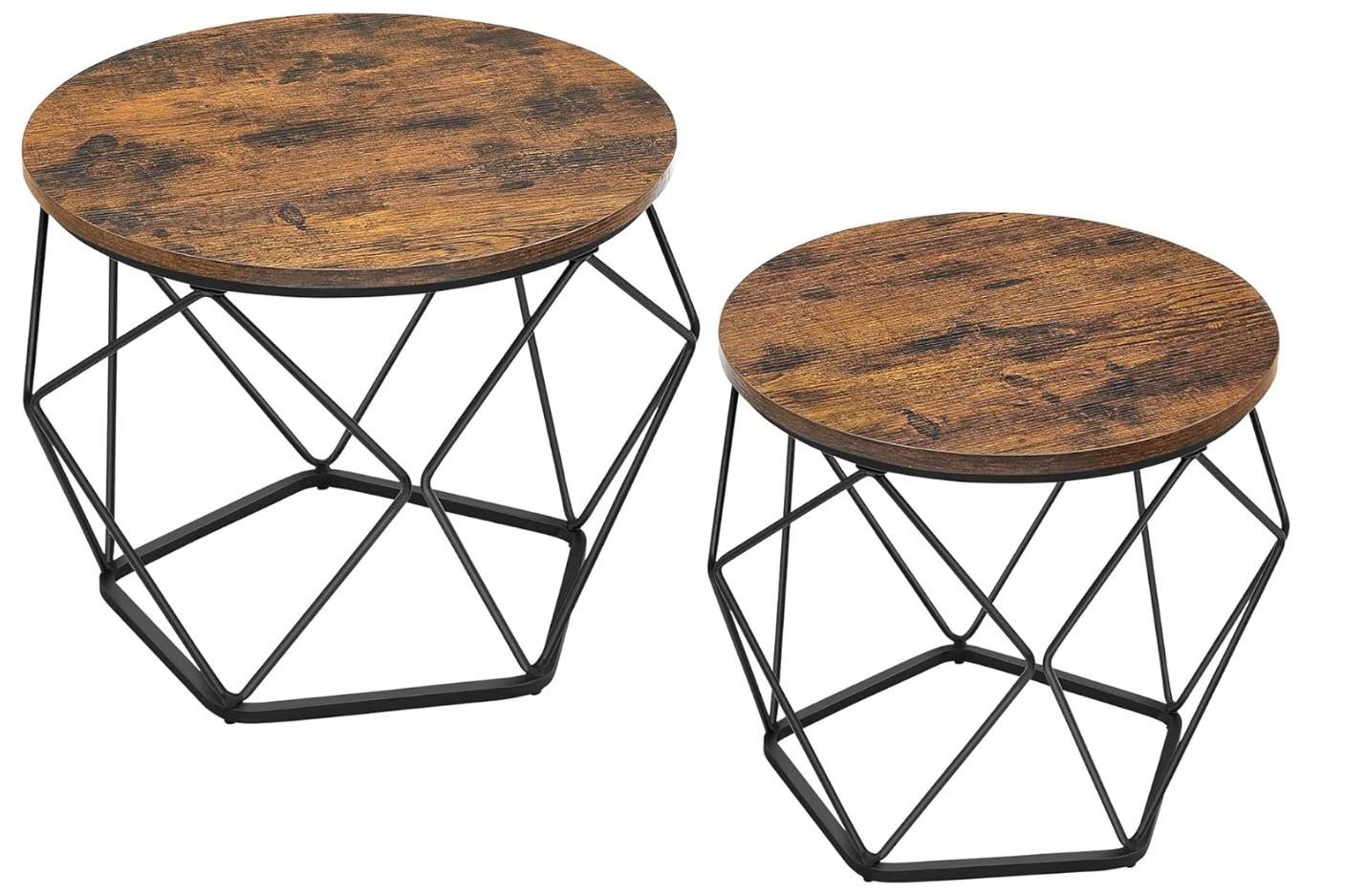 COUCHTISCHSET COFFEE TABLE - Schwarz/Braun, MODERN, Holzwerkstoff/Metall (60/60/45cm) - MID.YOU
