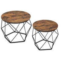 Couchtisch Ø ca. 60 cm Braun/Schwarz - Schwarz/Braun, MODERN, Holzwerkstoff/Metall (60/60/45cm) - MID.YOU