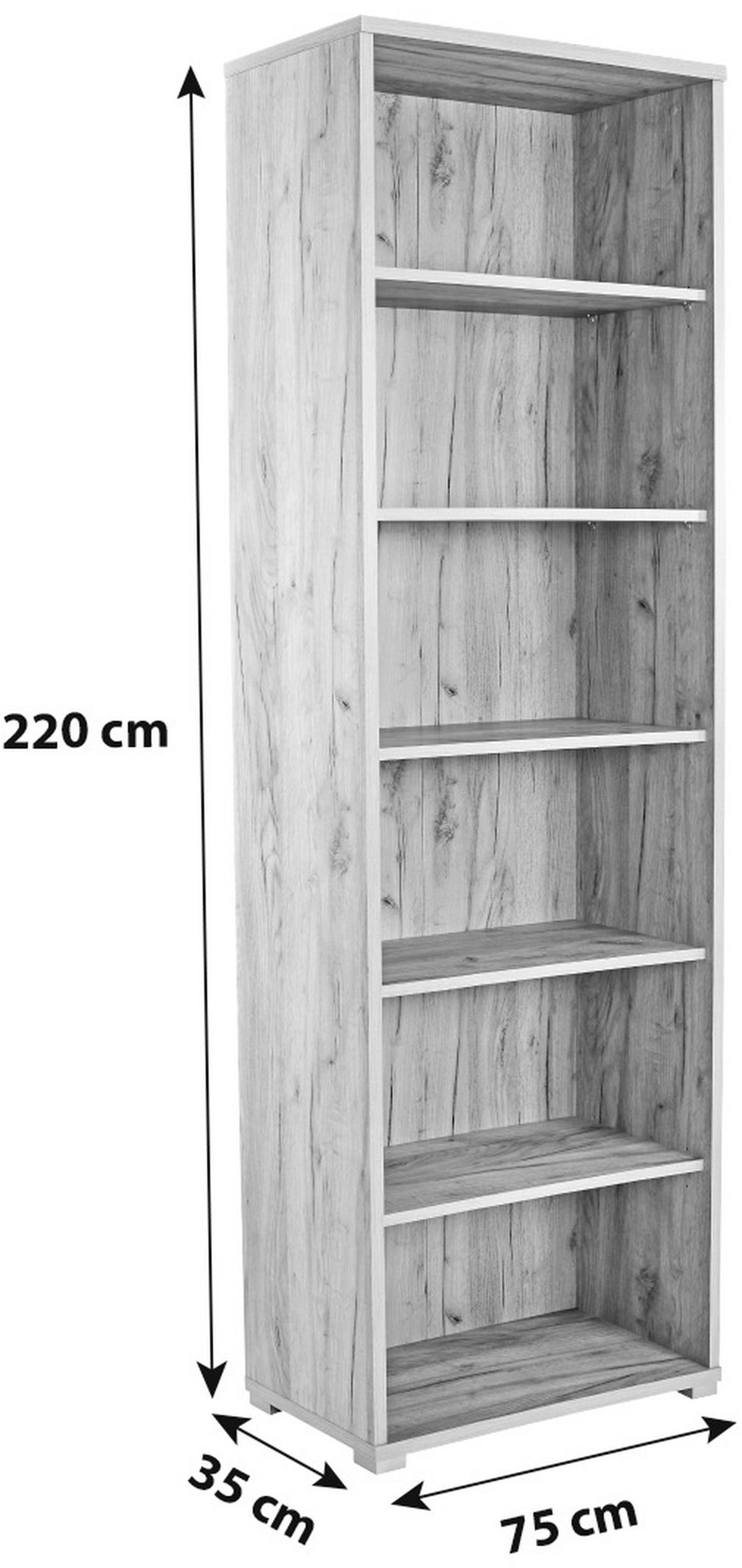 Aktapolc 5 Polclappal Profi - tölgyfa, Modern, faalapú anyag (75/220/35cm) - Ondega
