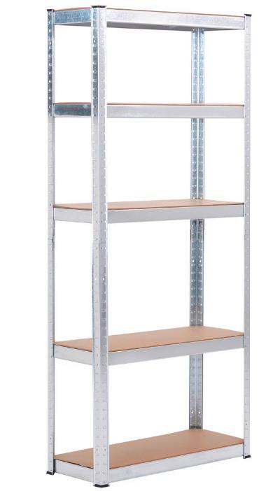 Regal Z Visoko Nosilnostjo Leo, Srebrna - srebrne barve, Trend, kovina/leseni material (75/175/30cm) - Homezone