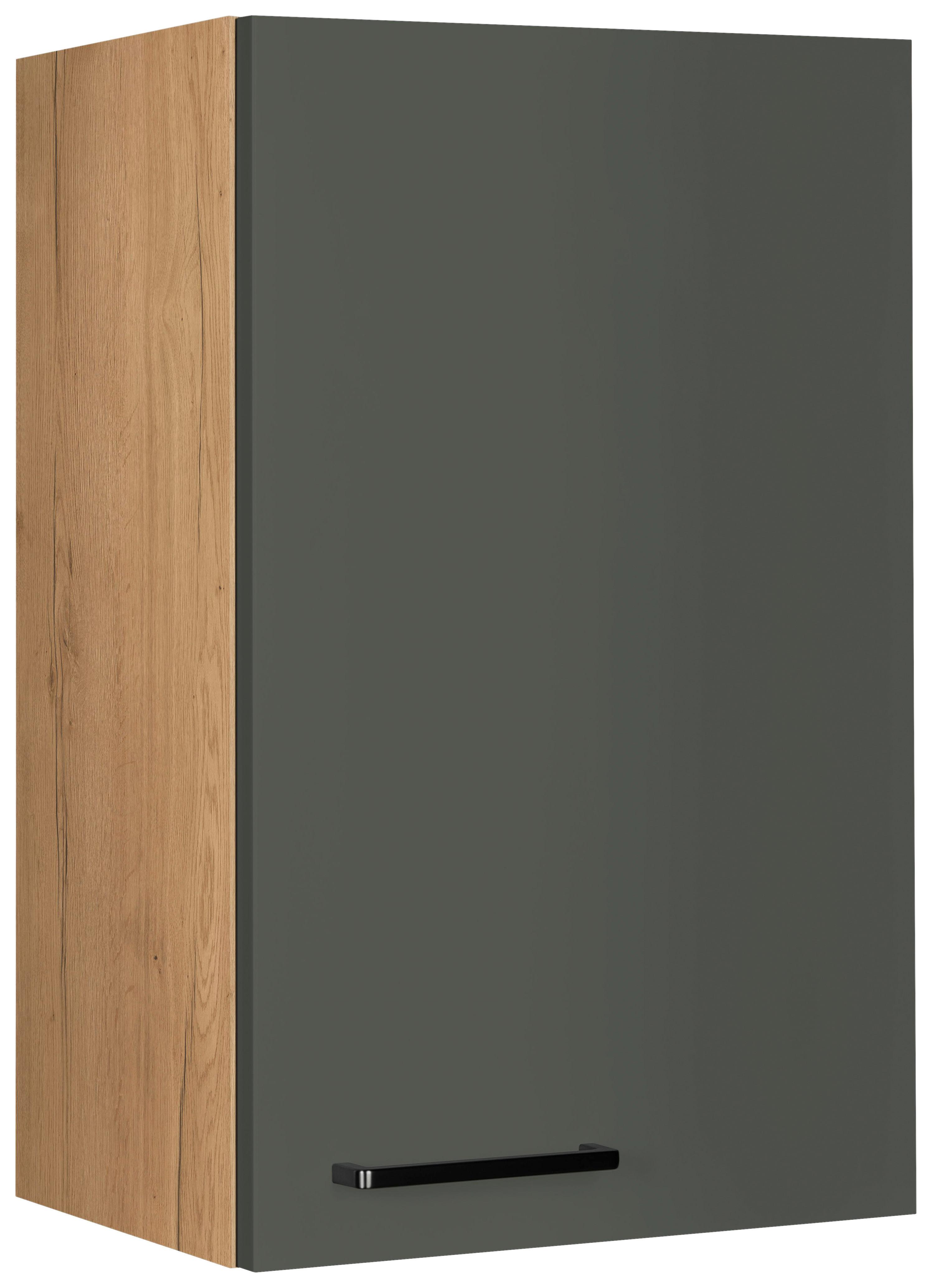 Küchenoberschrank Easytouch Grün - Eichefarben/Schwarz, MODERN, Holzwerkstoff/Metall (45/72/35cm) - Nobilia