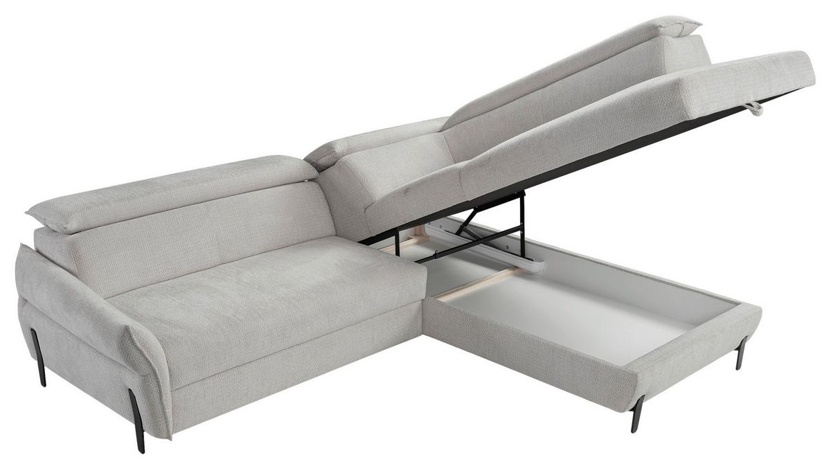Ugaona Garnitura Romeo - svijetlo siva/crna, Moderno, drvni materijal/tekstil (257/76-95/207-212cm) - Modern Living