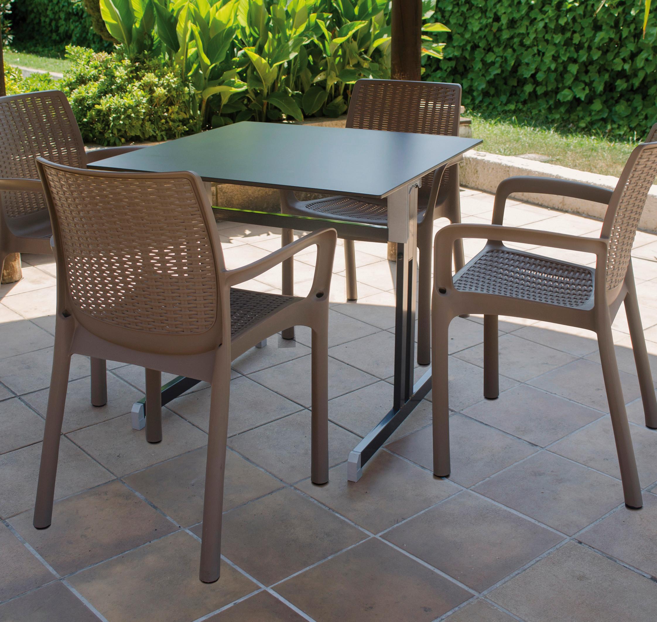 Gartentisch Anthrazit klappbar ca. 80x80x71cm - Anthrazit, MODERN, Holzwerkstoff/Metall (80/80/71cm) - Gardenson