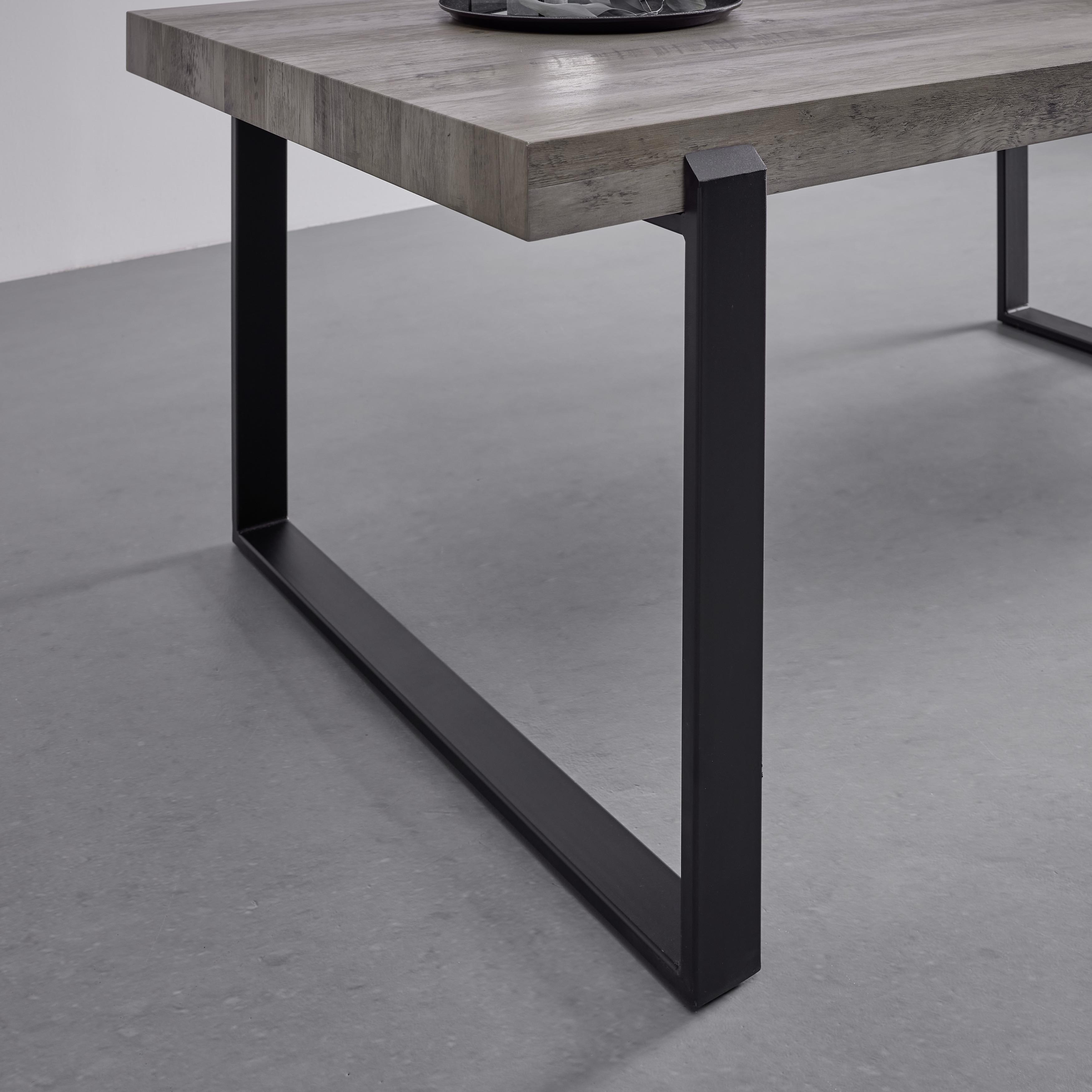 Étkezőasztal Mila - tölgyfa színű/fekete, Modern, fém (180/90/76cm) - Bessagi Home