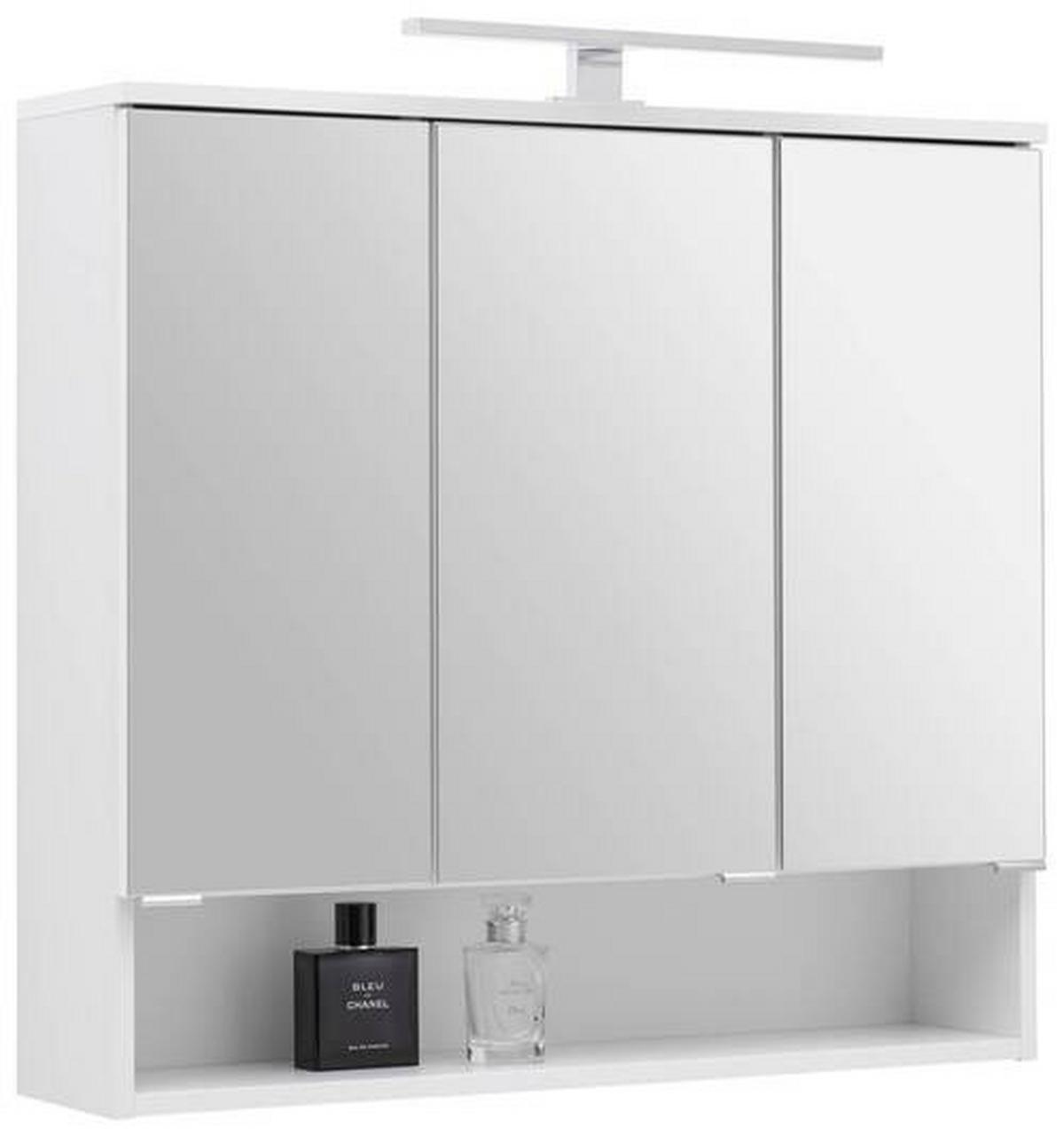 Element S Ogledalom Fresh - bijela/boje kroma, Konvencionalno, staklo/drvni materijal (80/75/20cm) - Modern Living