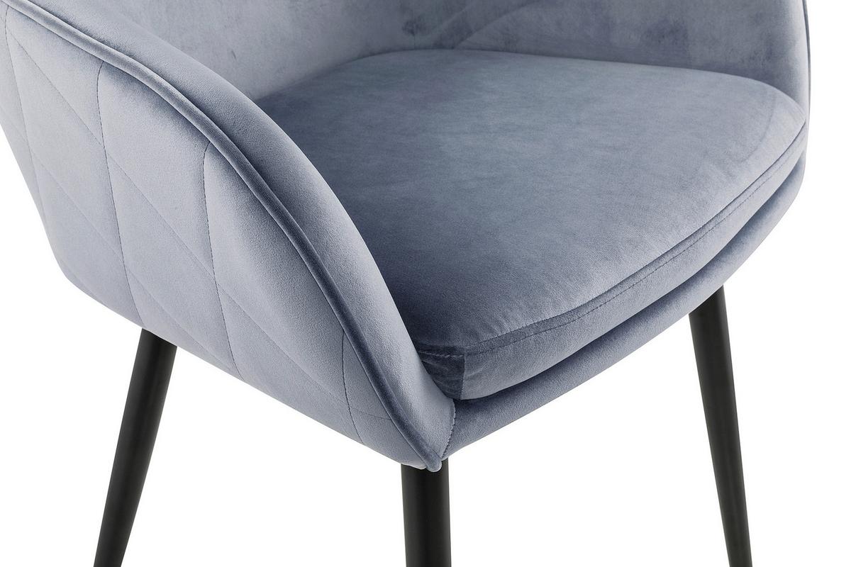 Naslanjač Samt, Svetlo Siva - črna/svetlo siva, Moderno, kovina/tekstil (61/85/60cm) - Livetastic