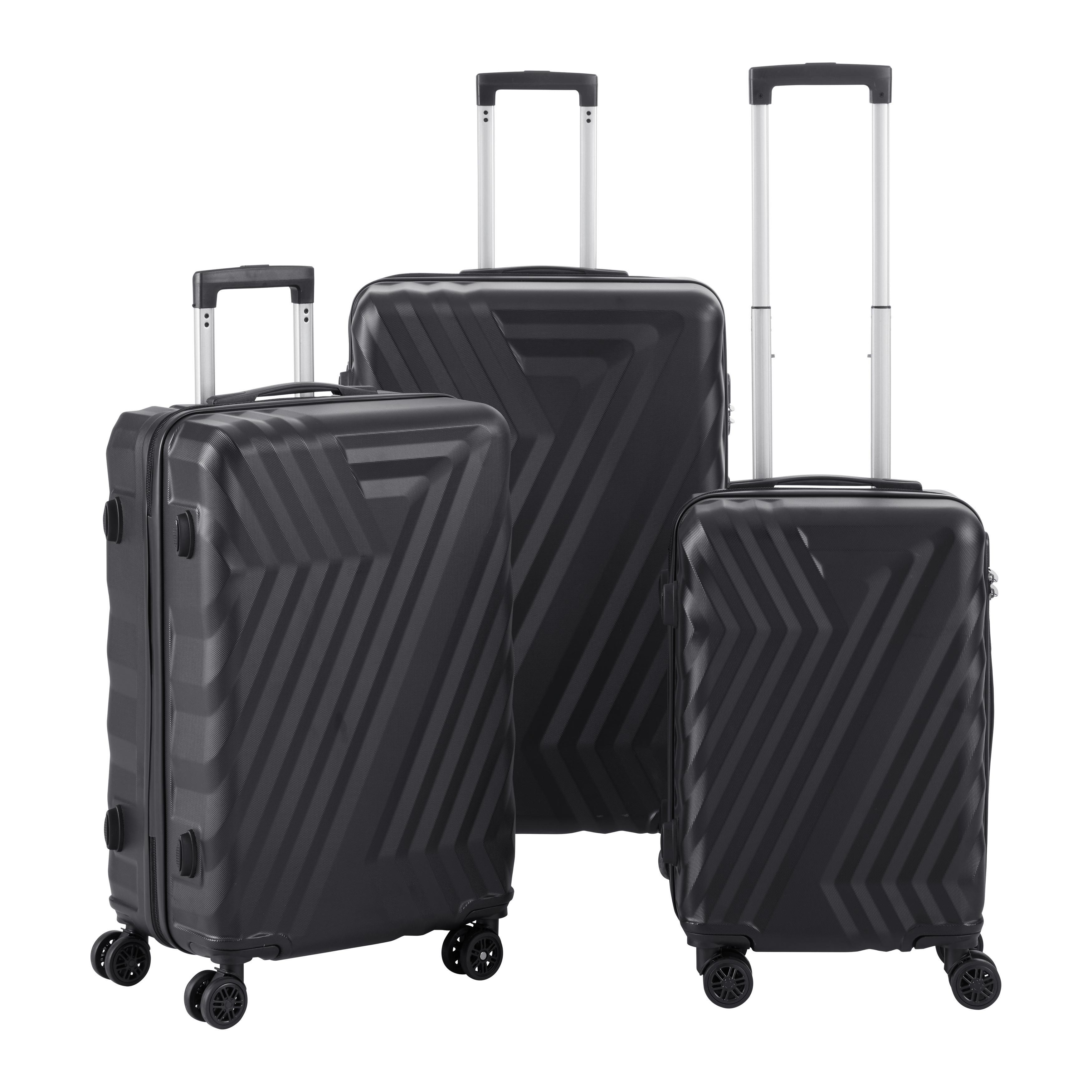Reisekofferset Budapest Schwarz, 3-teilig - Schwarz, KONVENTIONELL, Kunststoff/Textil - Mömax