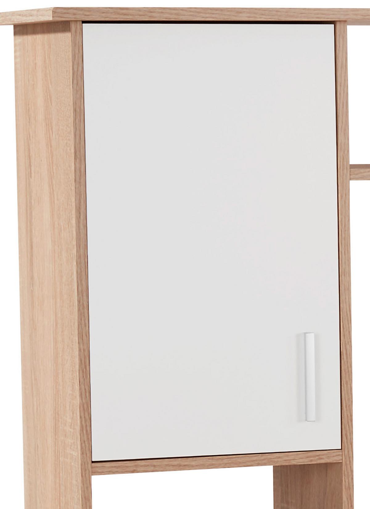 Masă de birou Thema 2 - stejar Sonoma/alb, Modern, plastic/material pe bază de lemn (160/153,4cm) - Modern Living