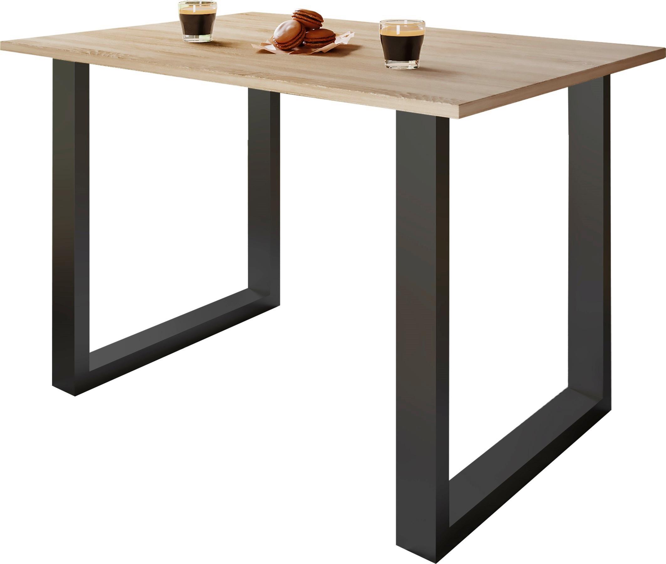 Schreibtisch Lona - Silberfarben/Schwarz, Design, Holzwerkstoff/Metall (160/80/76cm) - MID.YOU