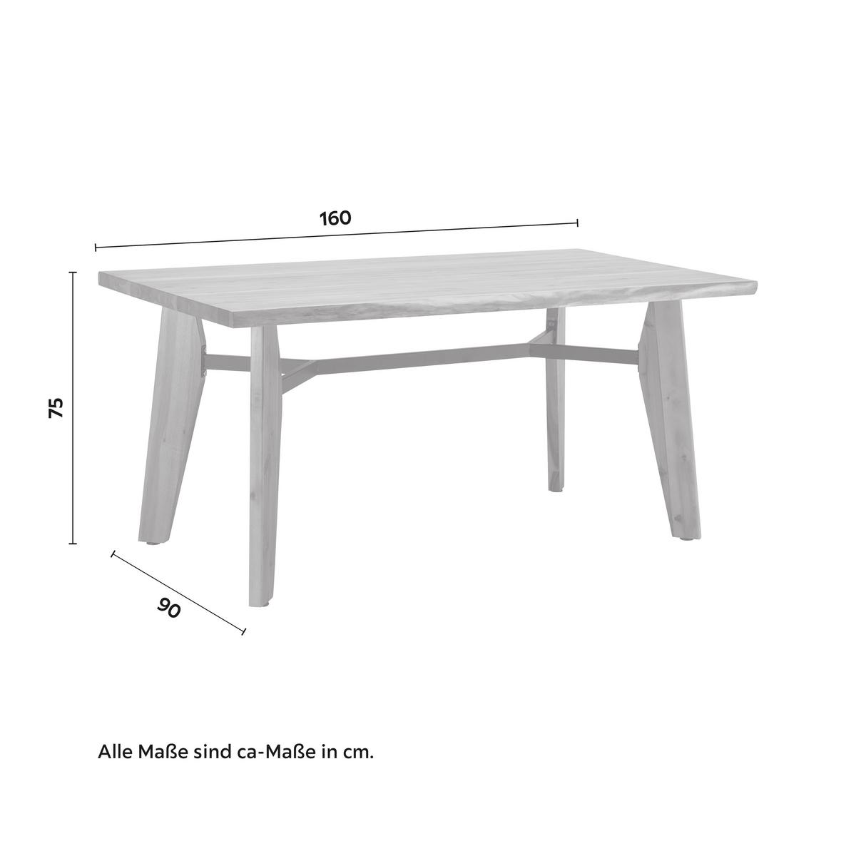 STÓŁ DO JADALNI JASPER - kolor akacjowy/czarny, Modern, metal/drewno (160/90/75cm) - Bessagi Home