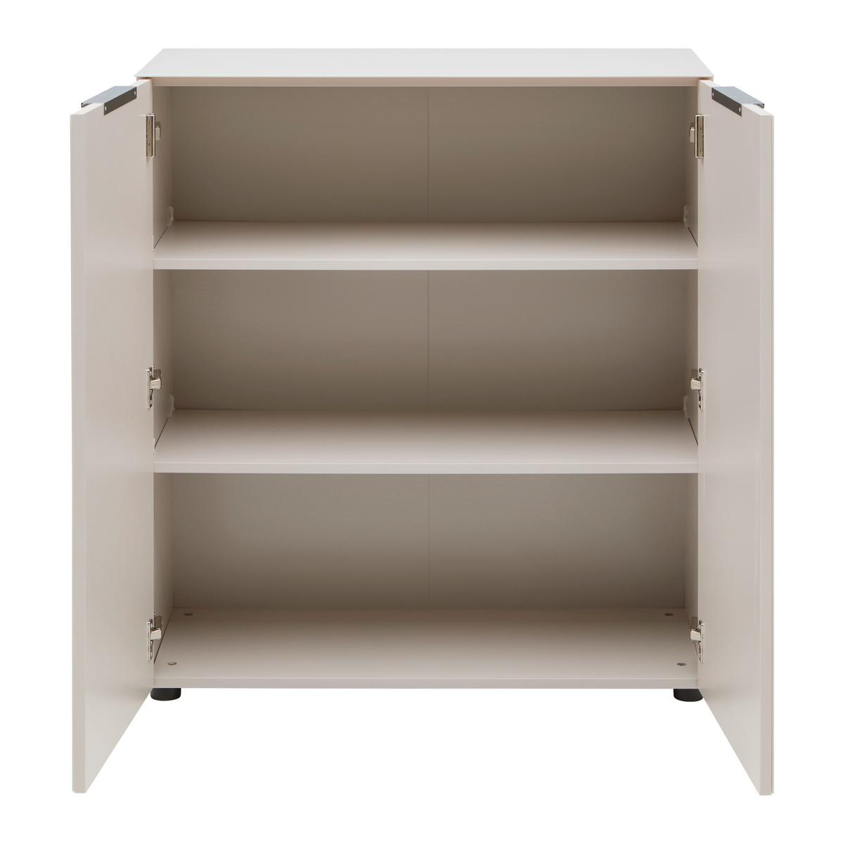 Kommode Siena Kaschmir - Chromfarben/Kaschmir, MODERN, Glas/Holzwerkstoff (90/99/40cm) - Mömax