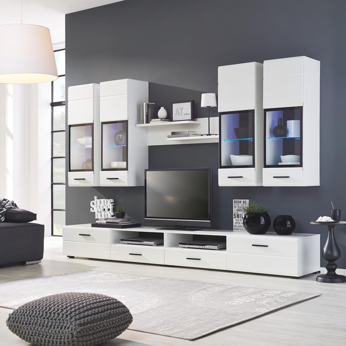 Dnevni Regal Attac 4, Bela, Črna, Led - črna/bela, Moderno, umetna masa/steklo (280/190/45cm) - Mömax