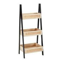 Regal Denis Naturfarben/ Schwarz Echtholz/MDF - Schwarz/Naturfarben, MODERN, Holz/Holzwerkstoff (45/110/35cm) - Bessagi Home