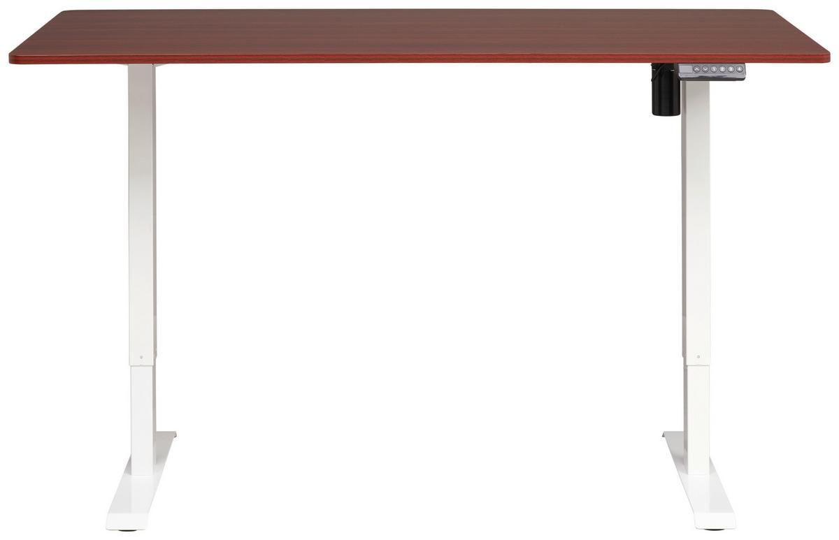BIURKO ALGHERO - biały/kolor orzecha włoskiego, Modern, materiał drewnopochodny/metal (160/80/73-123cm) - Livetastic
