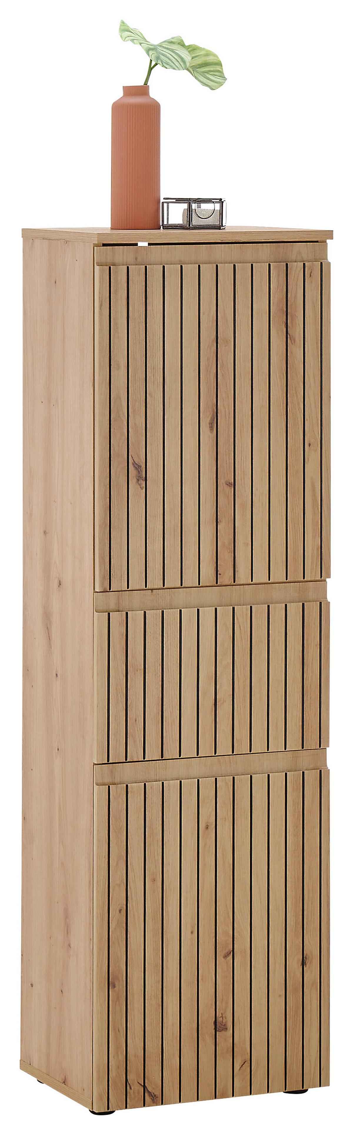 SZAFKA ŚREDNIA AUSTIN - czarny/dąb artisan, Modern, materiał drewnopochodny/tworzywo sztuczne (40/136/31cm) - MID.YOU