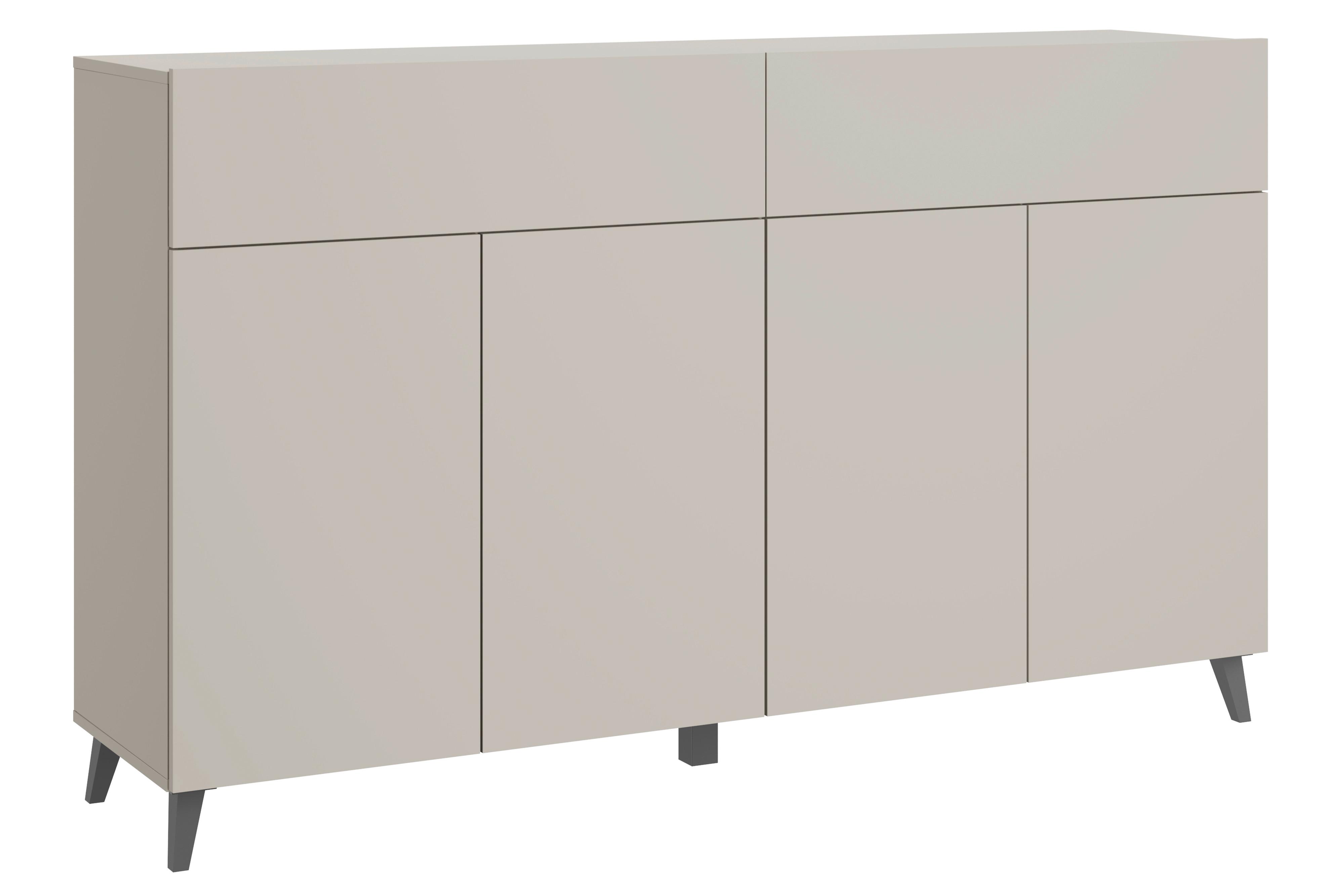Sideboard Phuket Kaschmir Beige - Kaschmir/Schwarz, Design, Holzwerkstoff/Kunststoff (160/95,4/39cm) - P & B