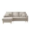 Ecksofa Valentina Beige Cord - Beige/Naturfarben, Design, Holz/Textil (150/228cm) - P & B